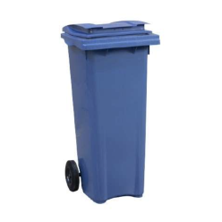 Conteneur poubelle à déchets 140 litres bleu
